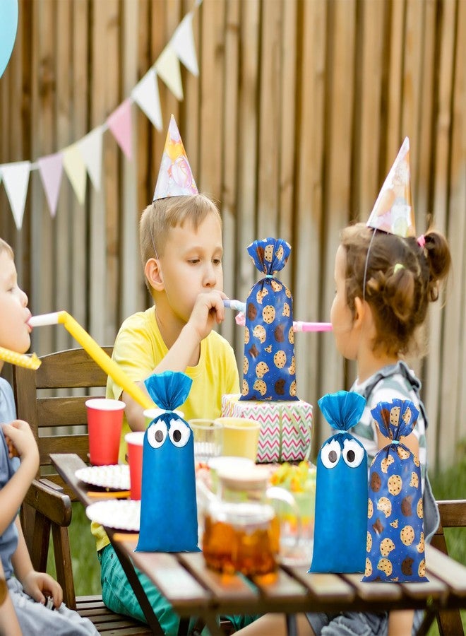 مارسبارك - ١٠٠ قطعة من مستلزمات حفلات الوحوش - أكياس هدايا كرتونية على شكل وحوش مع أربطة - ١٠.٨ × ٥ بوصة - أكياس سيلوفان زرقاء للبسكويت - أكياس حلوى ووجبات خفيفة لحفلات أعياد الميلاد - زينة لحفلات استقبال المولود الجديد - Image 4